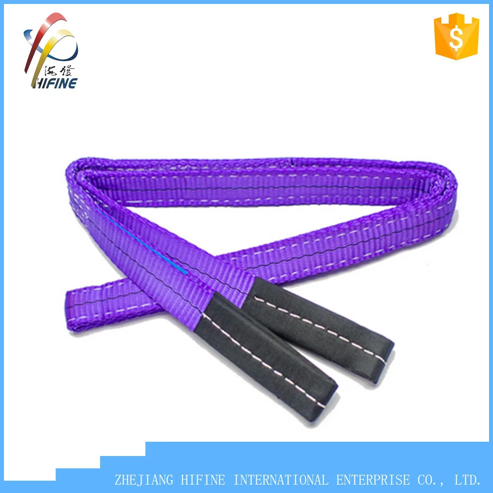 HI-FINE 1T 6M Purple Double Ply Flat Eye Eye Polyester Webbing Sling/Belt