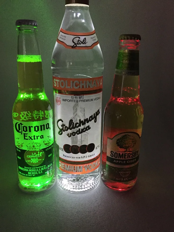 Led Bottle Flashing Light Sticker for Wine/beer/vodka Bottle