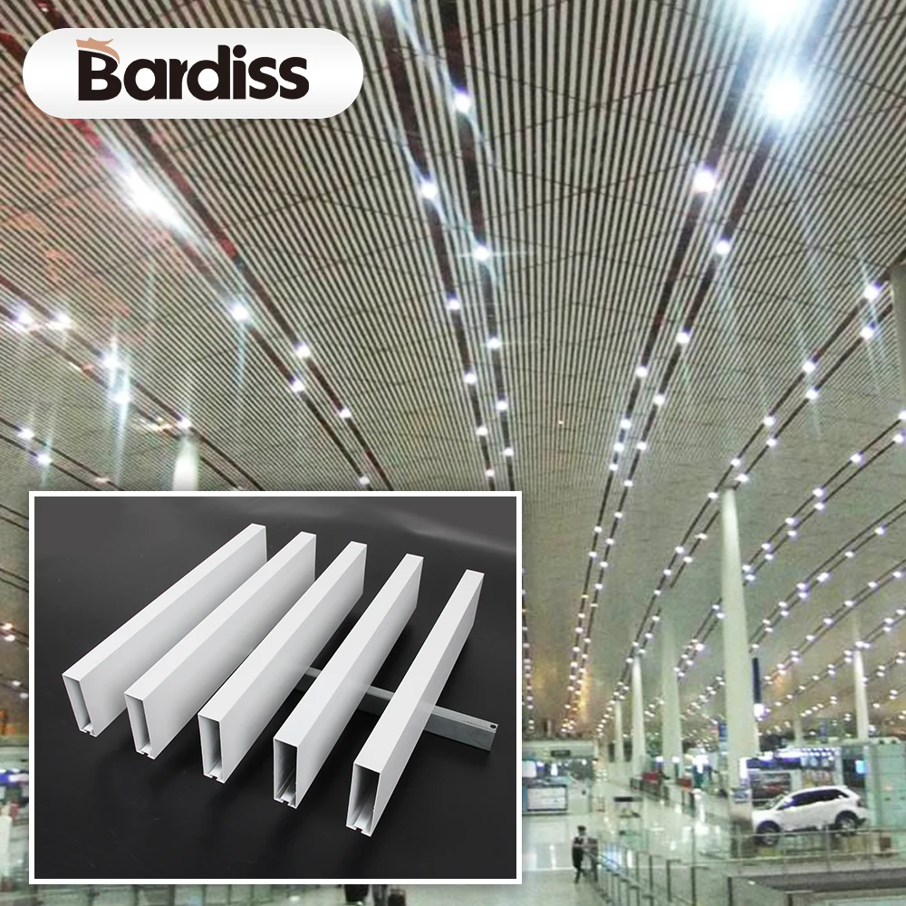 U shape decorative aluminum tube suspended ceiling white aluminium baffle ceiling
