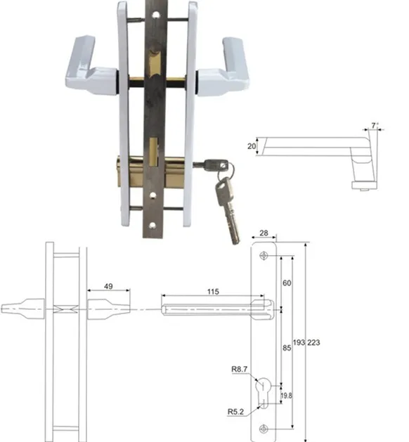 9.02.10306 Plastic steel door lock handle