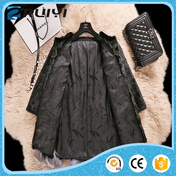 fashion ladies black winter faux fur jacket