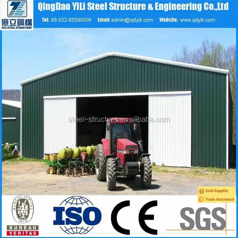 Китайская фабрика сборный стальной каркас для гаража и склада