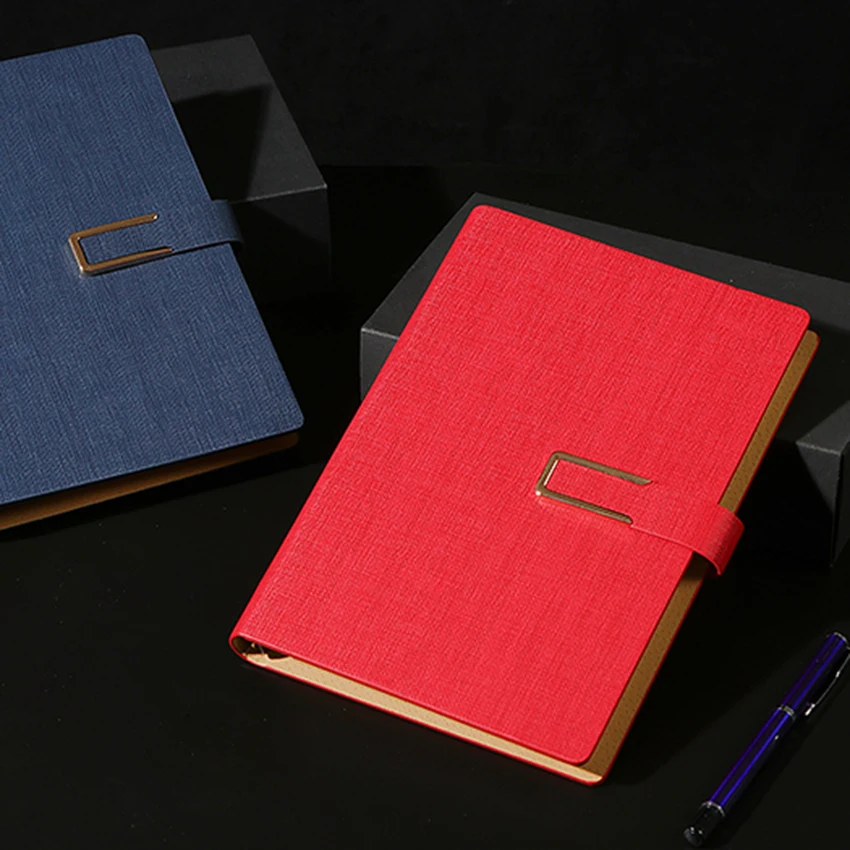 OEM high quality business agenda magnetic luxury note book with pen