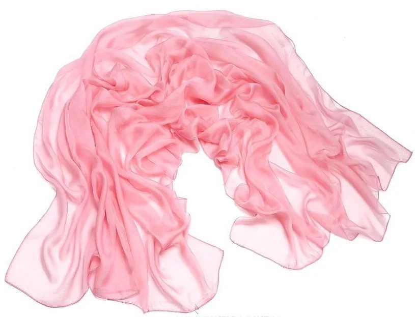 Шарф Howmay женский из 100% чистого шелка, прозрачный легкий шифоновый платок разных цветов, 65 см * 180 см