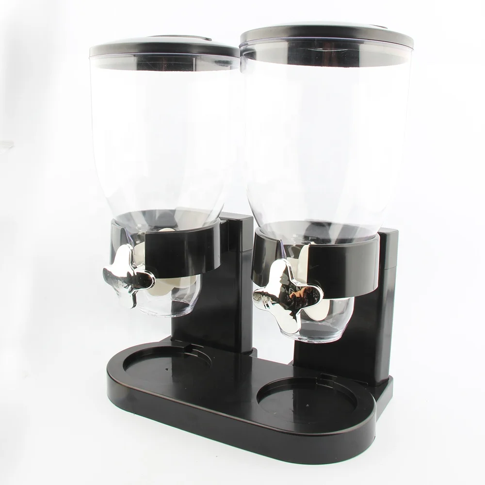 High Quality Dry Food Cereal Dispenser Doubal Port Storage Container For Cereal Candy Nuts Beans Rice