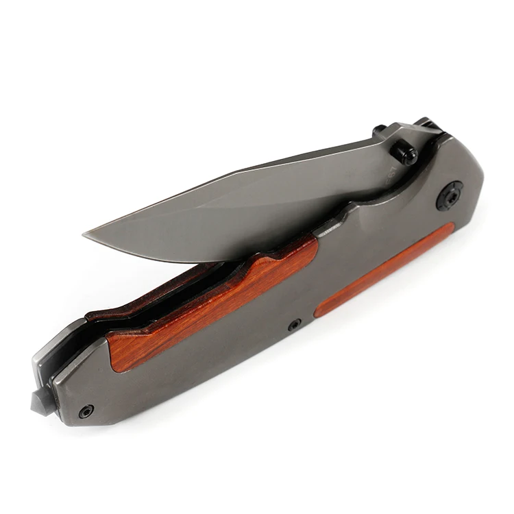 
Stainless steel folding pocket knife survival rescue knife with glass breaker 