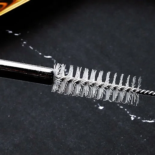 Carry bag packing 3 pcs stainless steel drinking straw metal boba straws with cleaning brush