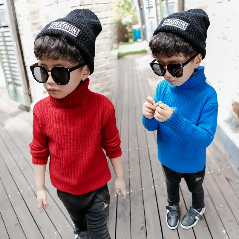
DRLEBE1807B17 New fashion kids warm sweaters children solid sweater knitting boys sweater kids 