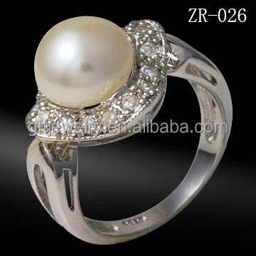 Professional Factory silver jewelry 925 silver ring with water fresh pearl