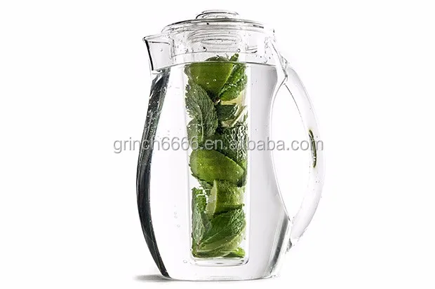 2.5L Water Fruit Infuser Infusion Drinking Plastic Pitcher,acrylic plastic water pitchers