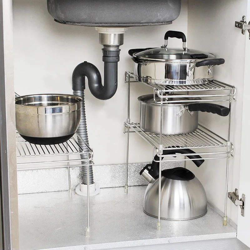 
Space-saving Metal Sundries Storage Rack Combination Kitchen Spice Holder Cooking Pot Stands 