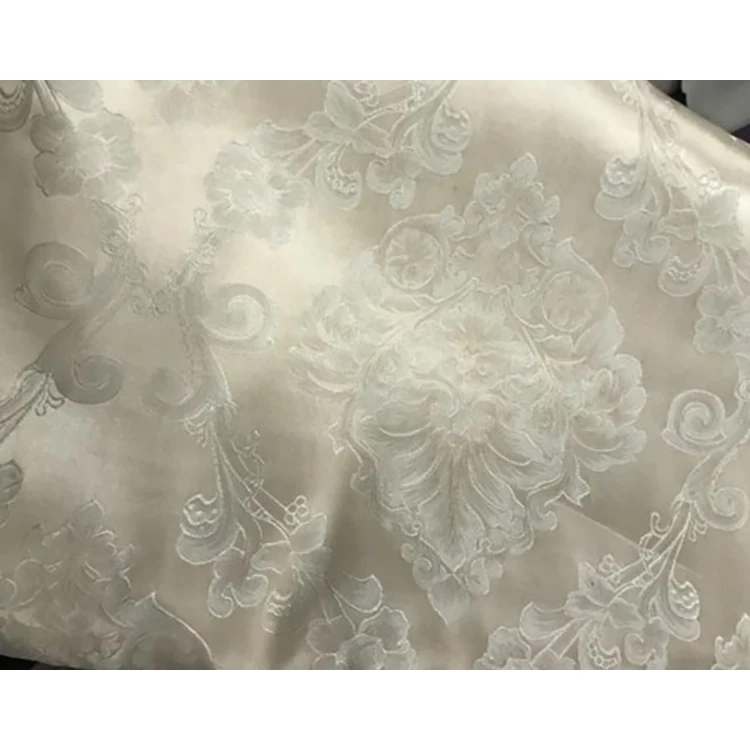 Fabric Stock Lot: Poly Jacquard fabric solid woven 280cm - use for curtain or wallcloth