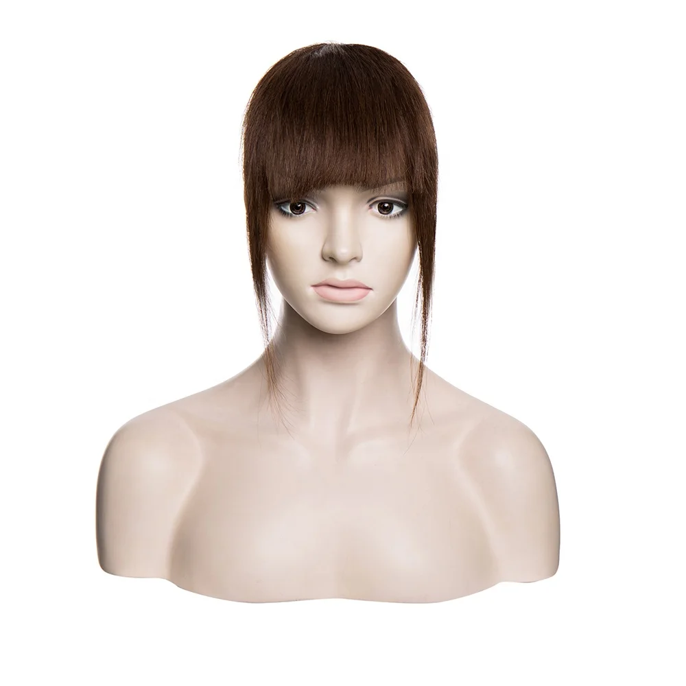 Good volume Human Hair Fringe 100% Virgin Brazilian hair clip in bang cute hairpieces for women