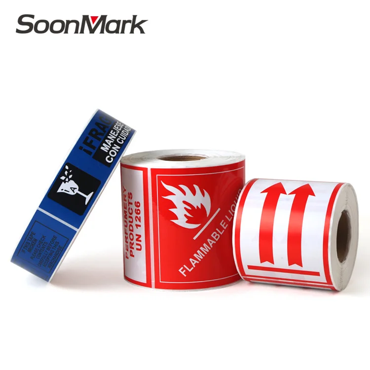 Flammable Solid Dangerous Goods Sticker Hazard Handing Labels shipping Care Label