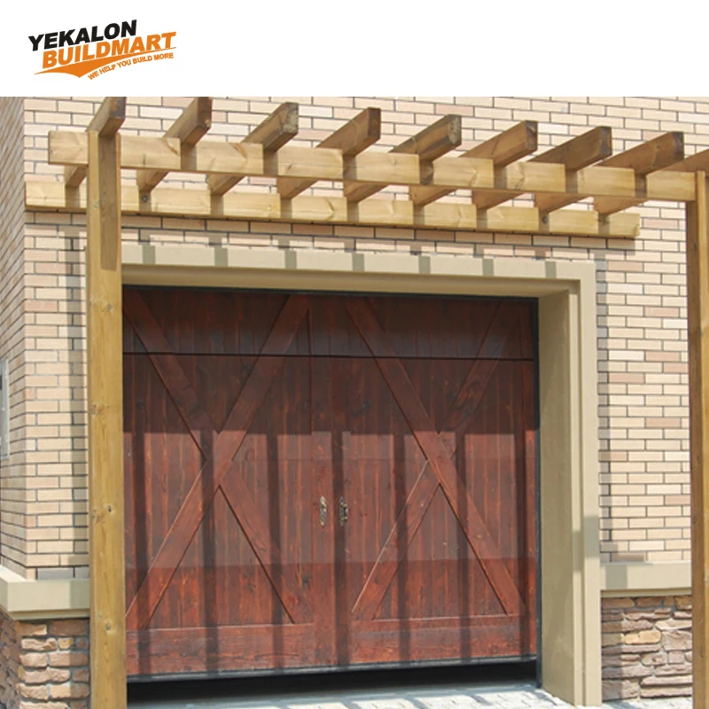 New Hot Sale Wooden Panels Remote Control Garage Door Solid Wood Garage Door