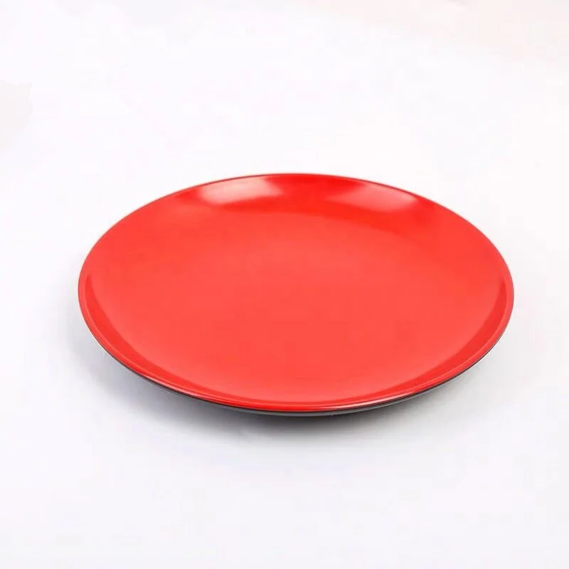 Японские красные меламиновые пластины, многоразовые наборы твердых пластиковых пластин