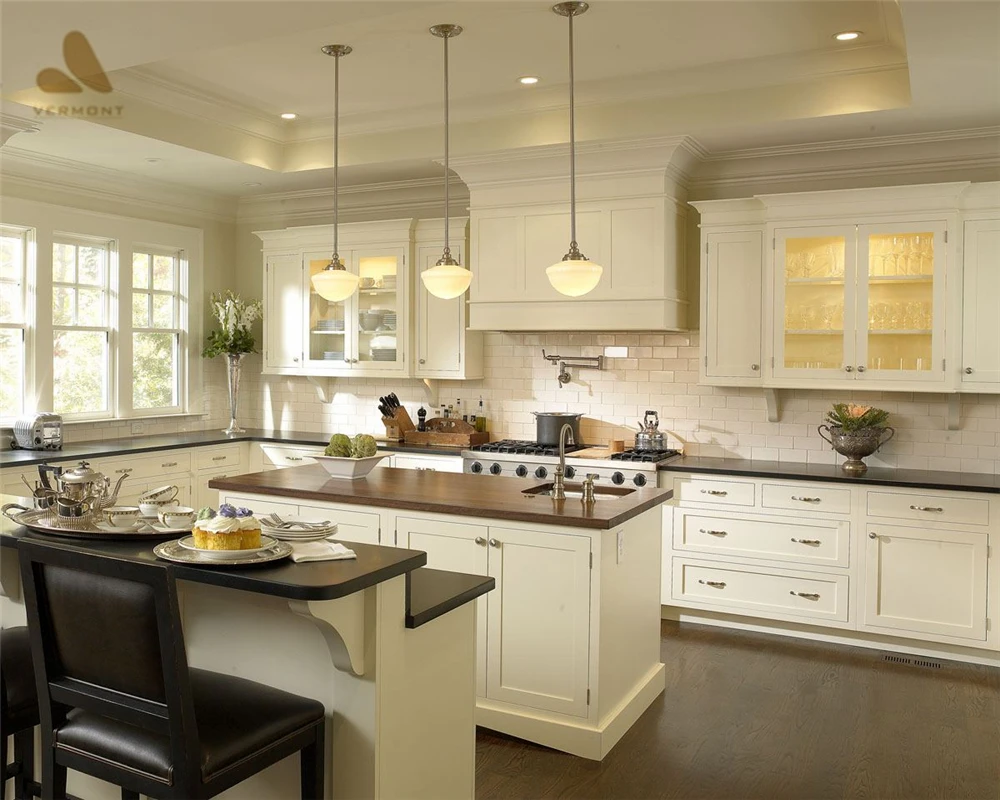 2018 Hangzhou Vermonhouse High Gloss White Kitchen Wall Hanging Cabinet with Glass Door Import Kitchen Cabinet Wood from China