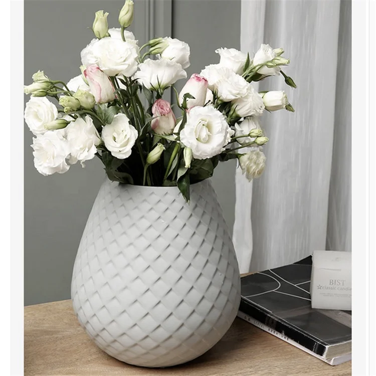 Textured handicraft ornamental porcelain home decor plants vase / ceramic vases for wedding centerpieces decoration