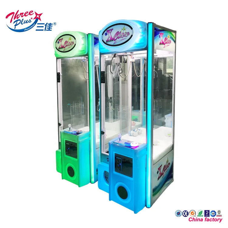 Threeplus coin operated singapore doll claw machine arcade game machine