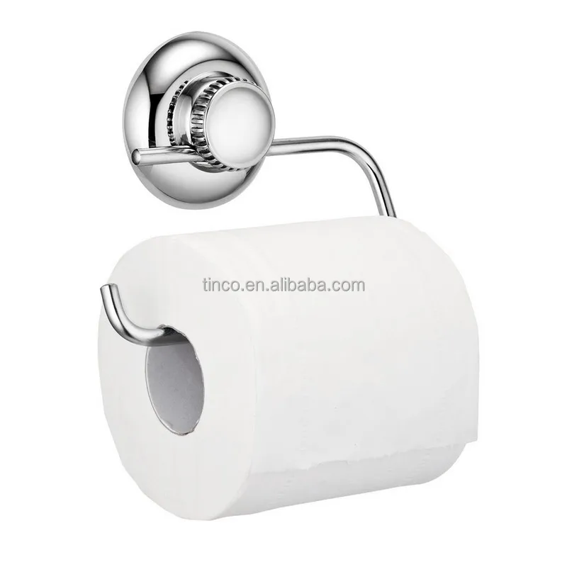 Stainless steel suction vacuum toilet paper roll holder
