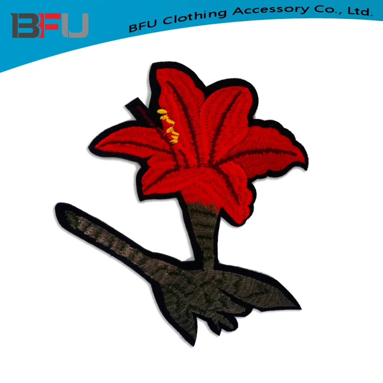 wholesale embroidered crochet flower patches custom embroidery factory stock