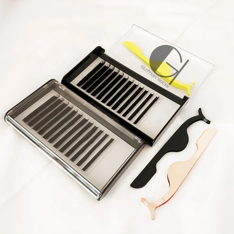 Natural Black Color Synthetic False Individual Eyelashes Extensions synthetic Classic Flat Eyelashes Extension