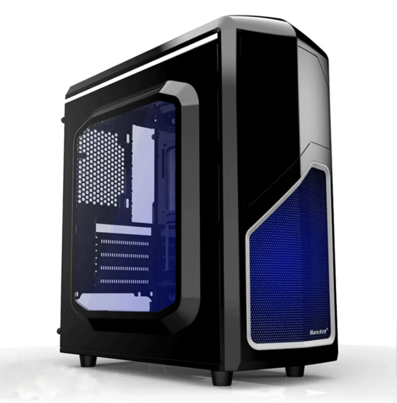 Best quality horizontal computer case atx gaming pc case with 14cm LED cooler fan