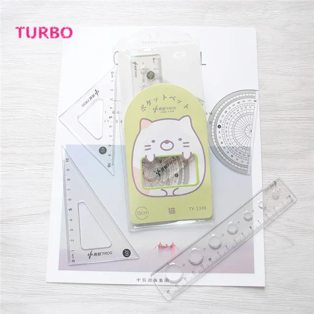 Yiwu, профессиональный производитель новых современных экологически чистых канцелярских принадлежностей для школы, офиса, набор многофункциональных пластиковых линейки