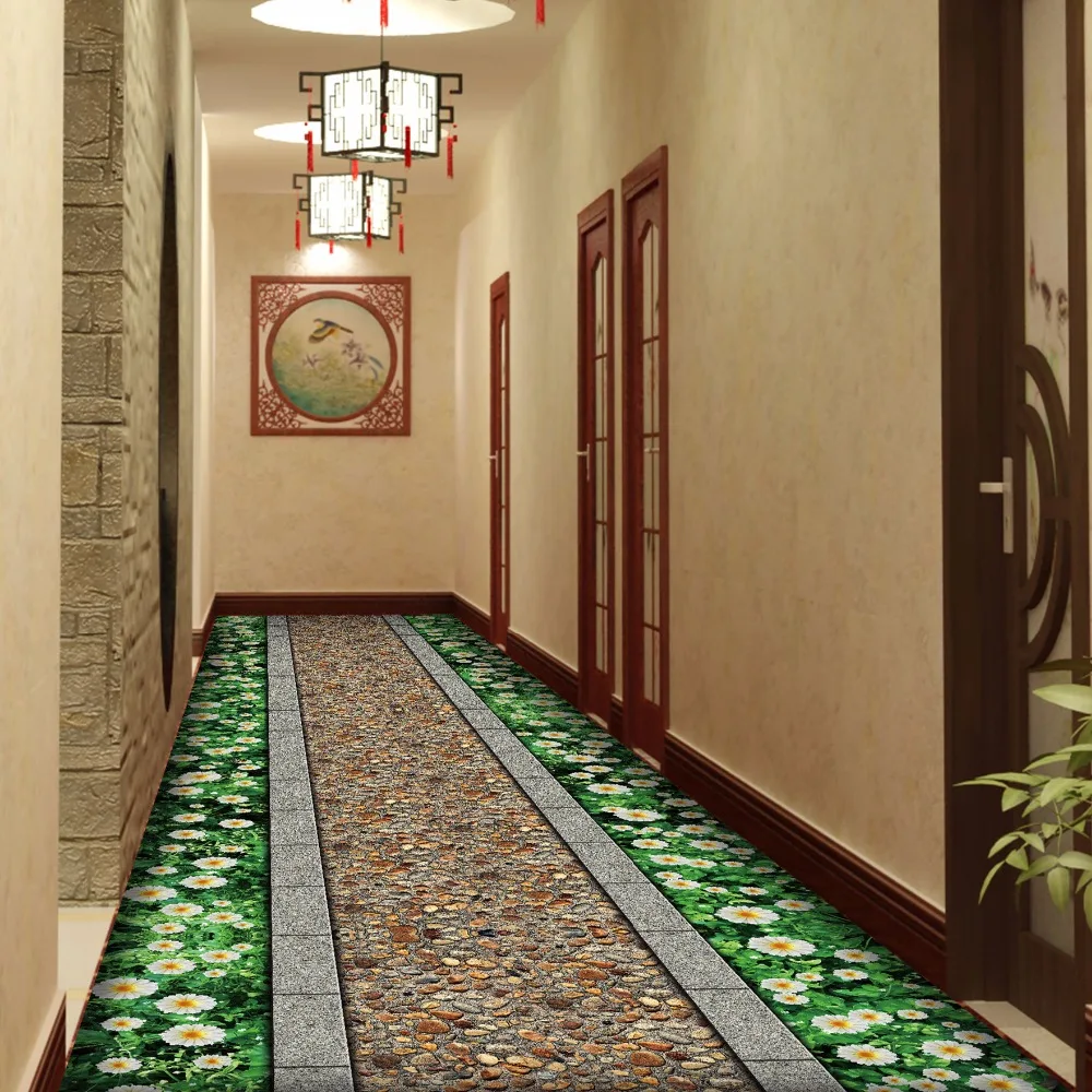 
Grass Carpet High Quality With Certification 3D Green Stone Anti-slip Home Hotel Decorative Mat Rug 