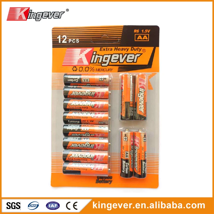 12PCS BLISTER CARD PACK R6 aa size battery for super market