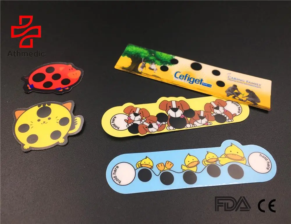 2023 Athmedic LCD promotional premiums nursery cartoon LCD thermometer strip Kids Forehead Strip Heat Sensitive Stickers