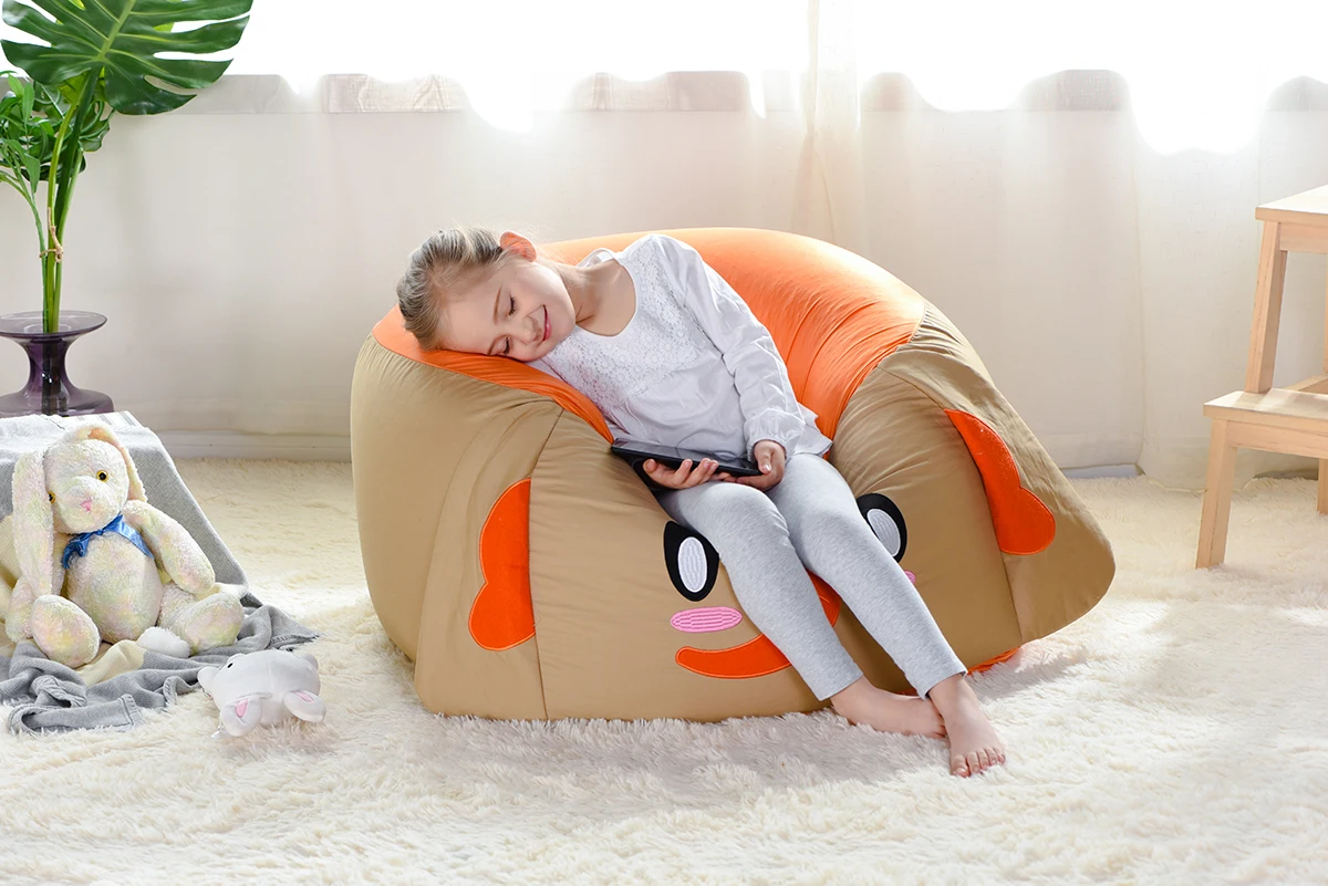 Factory Directly single seater sofa chairs round outdoor beanbag pouf printed bean bag chair