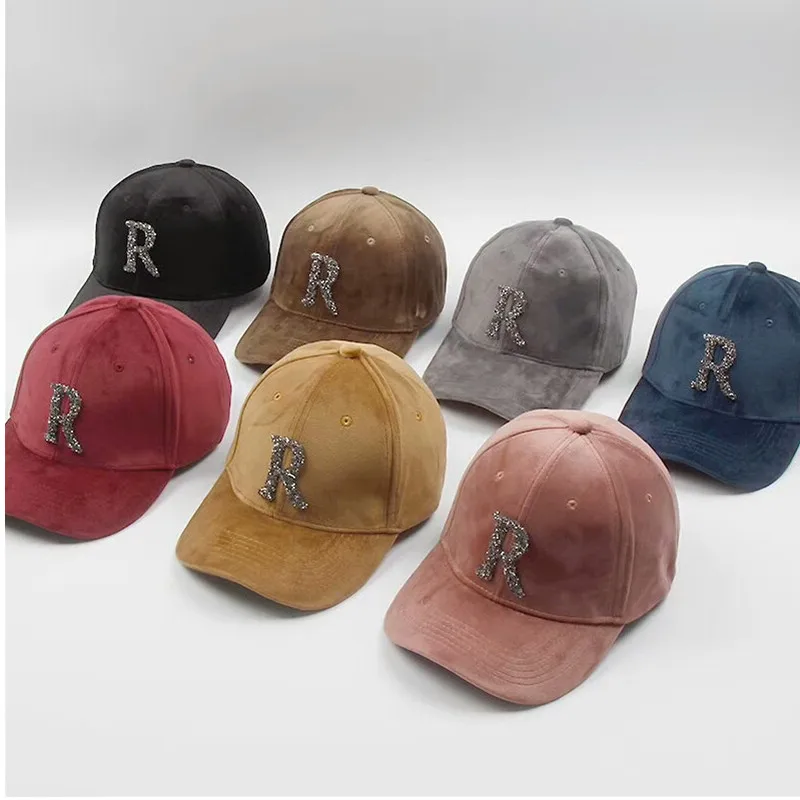
Уникальные бейсболки 6 панели горный хрусталь бархатная куртка, бейсбольная кепка с изогнутым козырьком, плотная шапка 