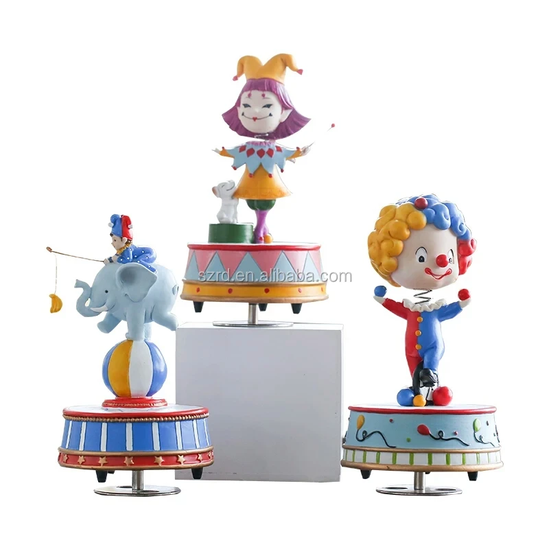 Polyresin clown figure/resin circus clown statue/cartoon clown statue for collection