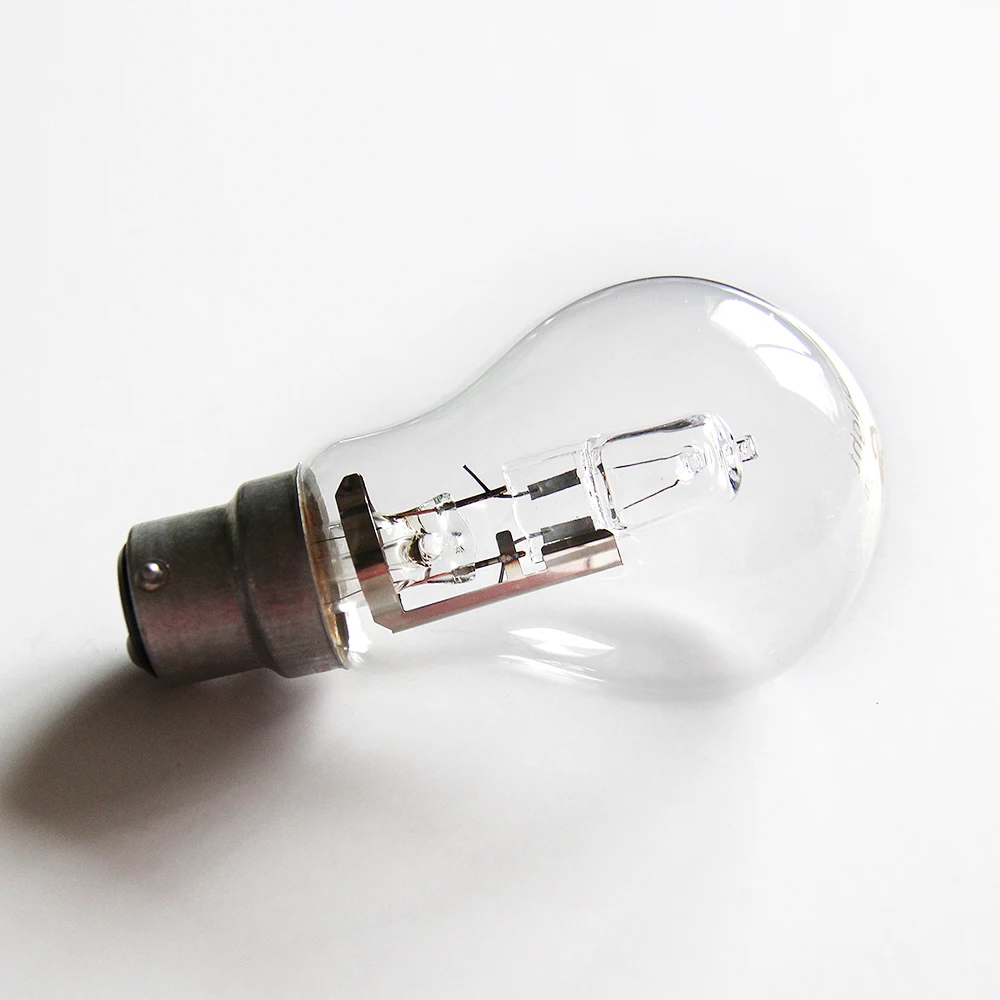 Галогенная прозрачная стеклянная лампа A55 70 Вт 220 В A19