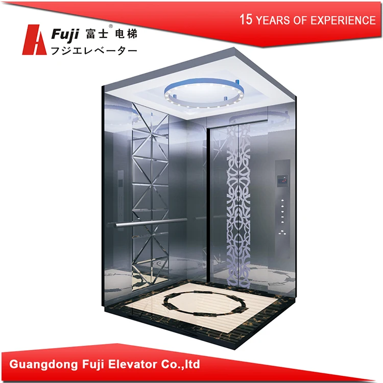 Hotel Passenger Elevator 3000KG 0.5m/s Gearless Motor 304# Ss Cabin Customizable Lift