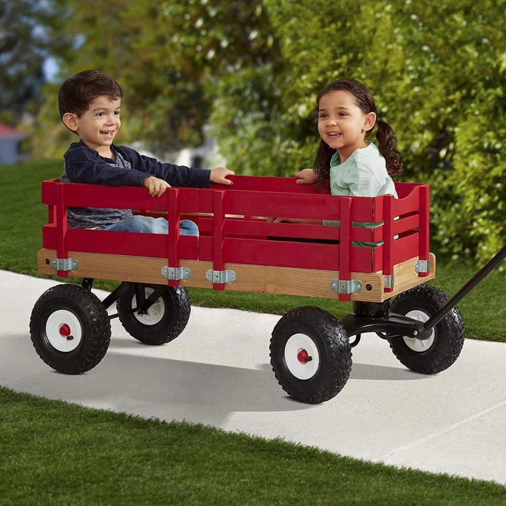 
Wagon for Kids All Terrain Made In the China - Huge No-Flat Tires - No-Pinch Handle & No-Tip Steering 300 lb Limit outdoor cart 