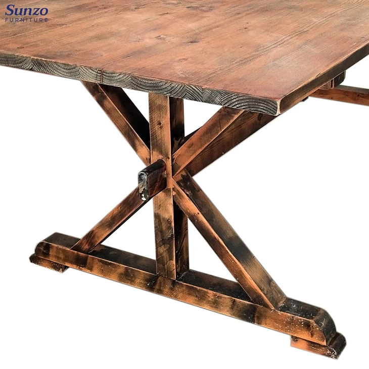 Factory outlets New Style Wood Folding Farm Table With Corss Back Chair