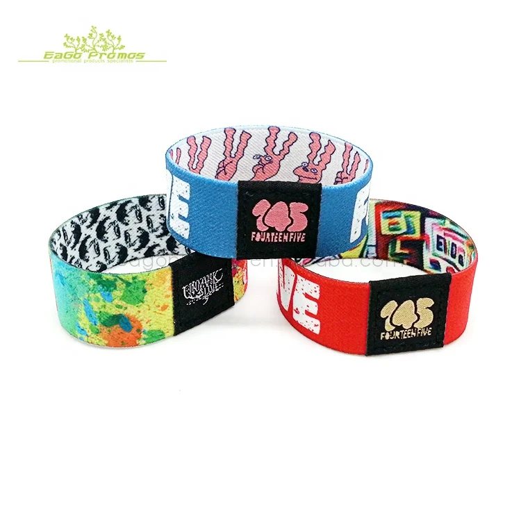 2024 2025 Promotional  fabric wristband machine custom cheap printed polyester rfid wristband elastic