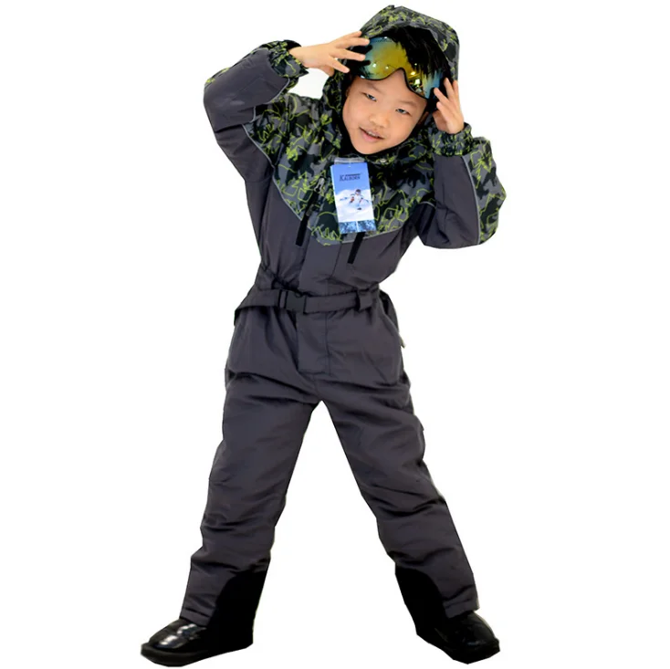 Новинка 2020, стильный водонепроницаемый детский слитный лыжный комбинезон, Комбинезоны для снега