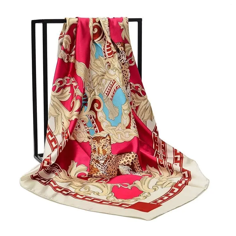 2024 newest design cheap colorful digital printing satin scarf