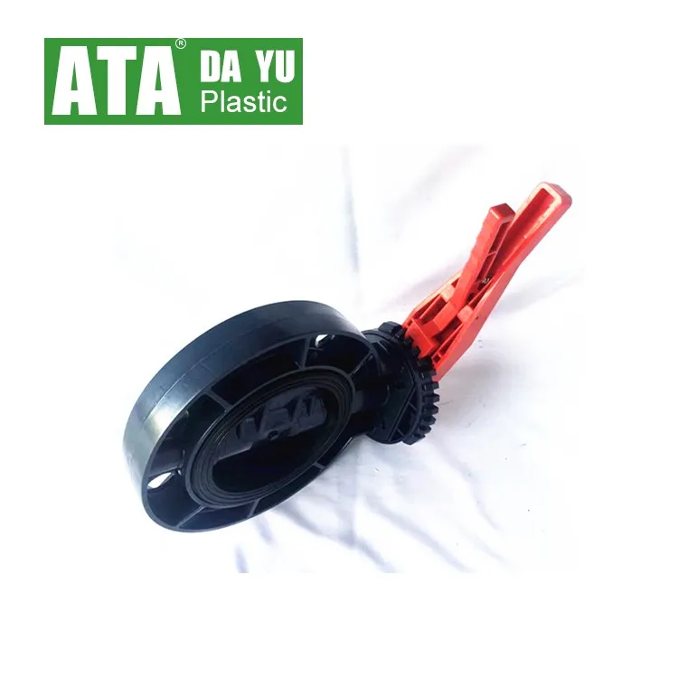 JIS 12 hole 8inch de200 big size rubber epdm seated pvc-u wafer butterfly manual handle lever gear valve