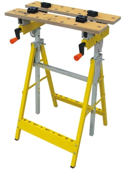 
Adjustable wooden folding work bench for wood working 