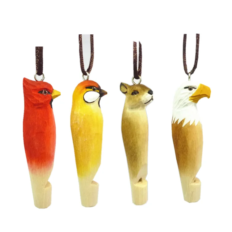 Guaranteed quality proper price wooden bird animal shape whistle