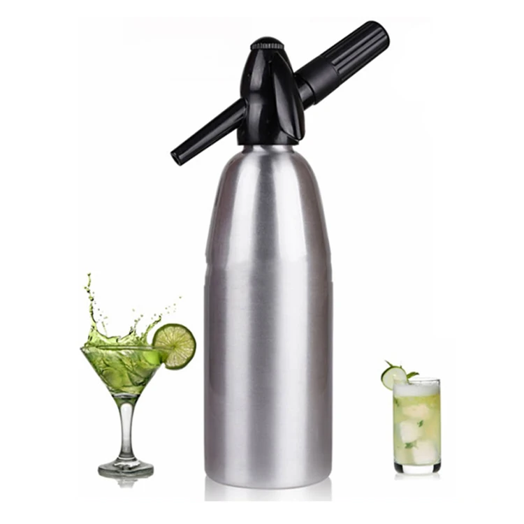 High Quality 1 Liter Custom Durable Aluminium Soda Siphon Portable Ultimate Home Bar Tool Set for Restaurant & Cafe Made