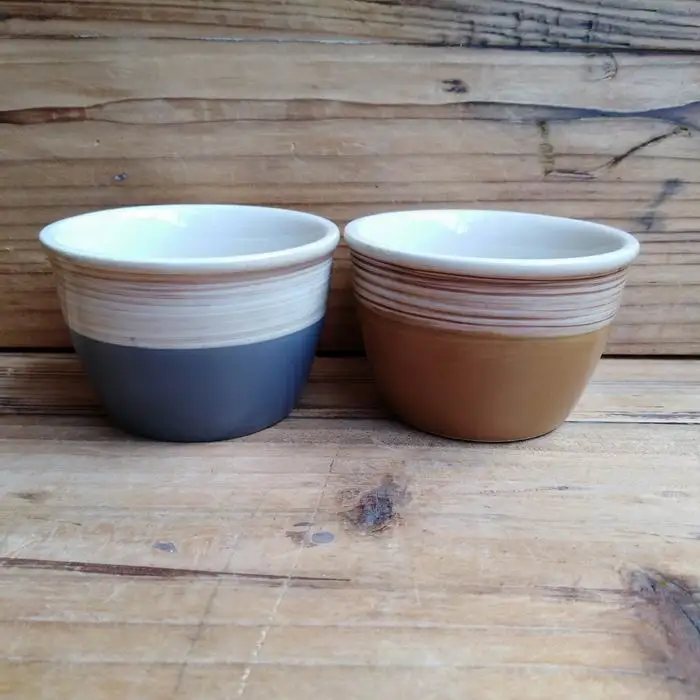 Japanese bowl ceramic matt color with wood painting cereal bowl ceramic microwave and dishwasher safe