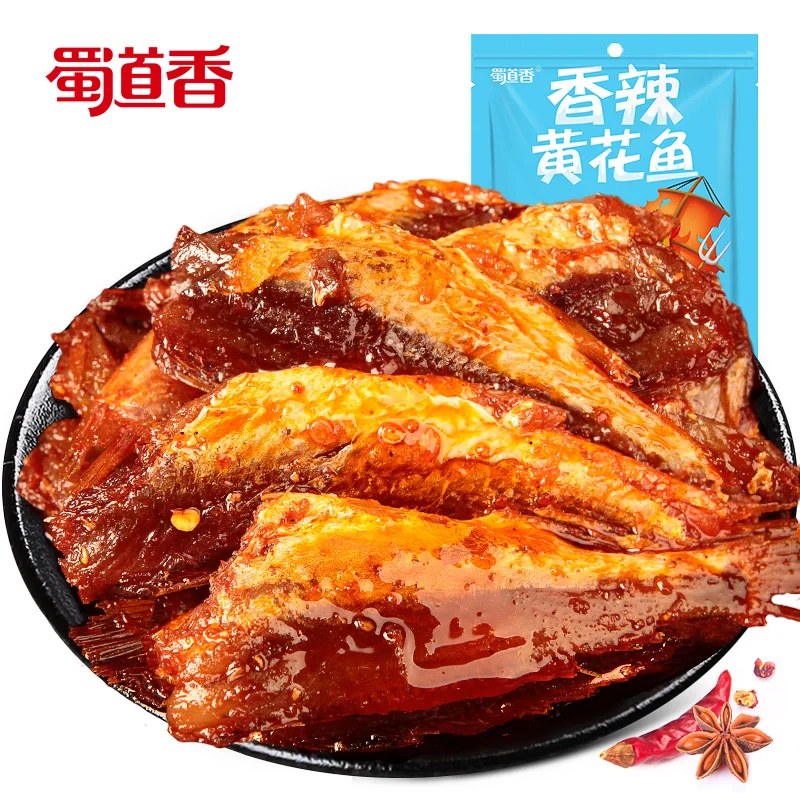 
ShuDaoXiang 60g Per Bag 170 Bags Per Carton Sipcy Dried Croaker Fish 