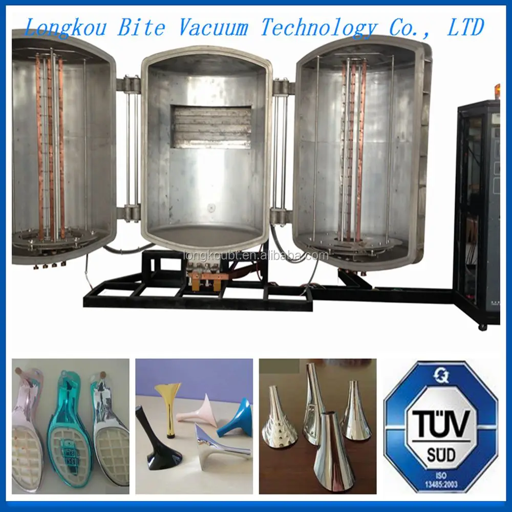 Plastic Shoe Heel Zinc Depostion Sray coating machine/ABS Shoe Heel Chrome Vacuum Metalizing Plating Equipment