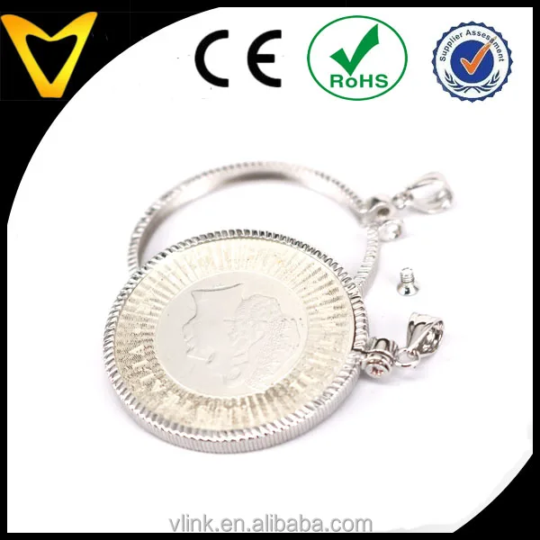 Sterling Silver 1 oz American Walking Liberty Silver Eagle Dollar Diamond Cut Coin Bezel 40.60mm x 3.05mm