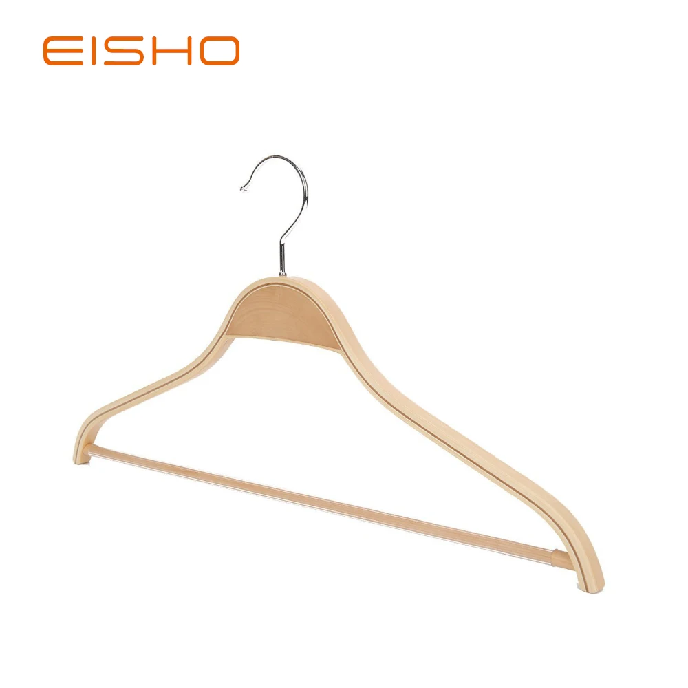 Eisho Heavy Solid Broad Shoulder Anti-slip Wooden Laminated Wall Kids Hair Hanger